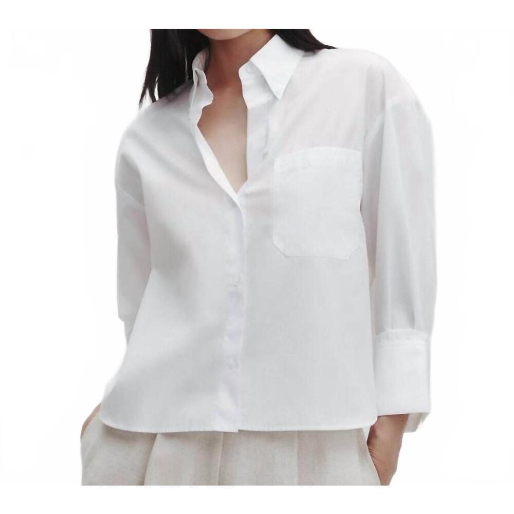NEW TWP j.d. shirt in white/peach